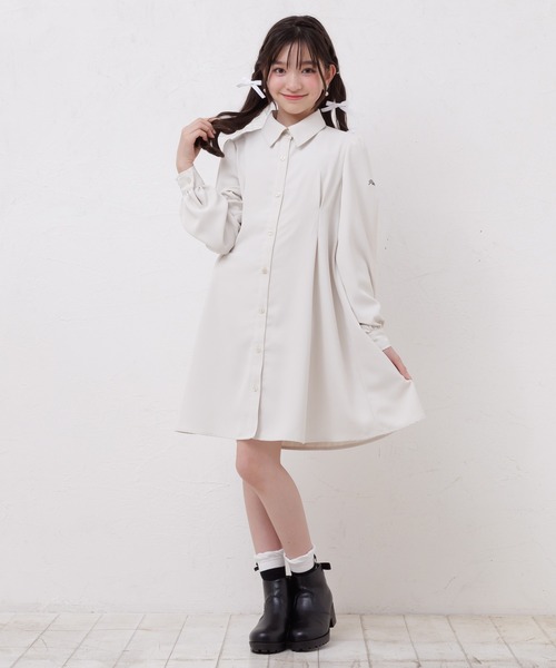 PINKHUNT（ピンクハント）の「PINKHUNT ピンクハント チュールビスチェ付きシャツ ワンピース 0524K（ワンピース・キッズ・アッシュグレー/オフホワイト・120cm/130cm/140cm/150cm/160cm）」の20枚目の写真