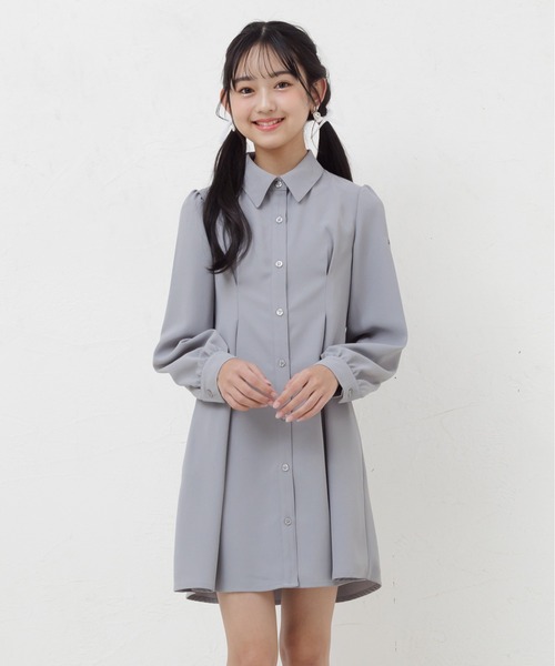 PINKHUNT（ピンクハント）の「PINKHUNT ピンクハント チュールビスチェ付きシャツ ワンピース 0524K（ワンピース・キッズ・アッシュグレー/オフホワイト・120cm/130cm/140cm/150cm/160cm）」の11枚目の写真