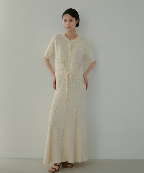 CASA FLINE（カーサフライン）の「コットンツイードニットドレス（ワンピース・レディース・ベージュ/アイボリー・FREE）」の2枚目の写真