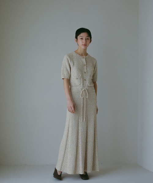 CASA FLINE（カーサフライン）の「コットンツイードニットドレス（ワンピース・レディース・ベージュ/アイボリー・FREE）」の3枚目の写真
