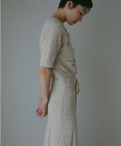 CASA FLINE（カーサフライン）の「コットンツイードニットドレス（ワンピース・レディース・ベージュ/アイボリー・FREE）」の4枚目の写真