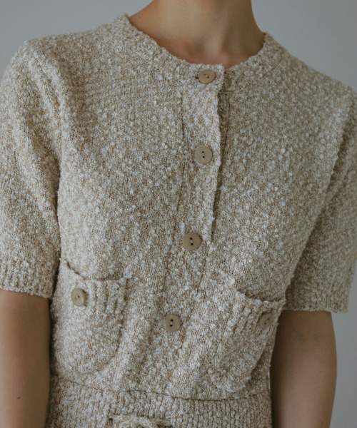 CASA FLINE（カーサフライン）の「コットンツイードニットドレス（ワンピース・レディース・ベージュ/アイボリー・FREE）」の5枚目の写真