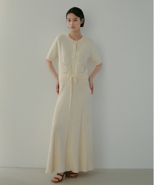 CASA FLINE（カーサフライン）の「コットンツイードニットドレス（ワンピース・レディース・ベージュ/アイボリー・FREE）」の8枚目の写真