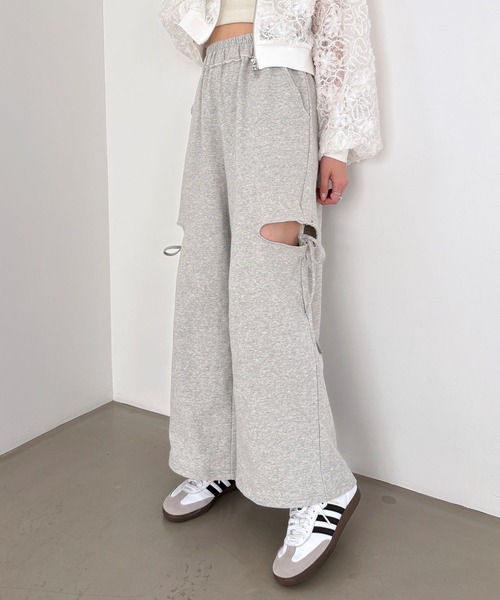 Heather（ヘザー）の「2WAYスウェットデザインパンツ　326088（スウェットパンツ・レディース・グレー/スミクロ・FREE）」の10枚目の写真