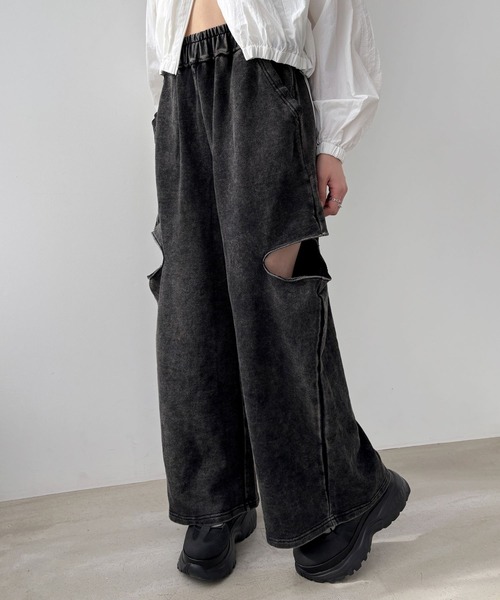 Heather（ヘザー）の「2WAYスウェットデザインパンツ　326088（スウェットパンツ・レディース・グレー/スミクロ・FREE）」の8枚目の写真