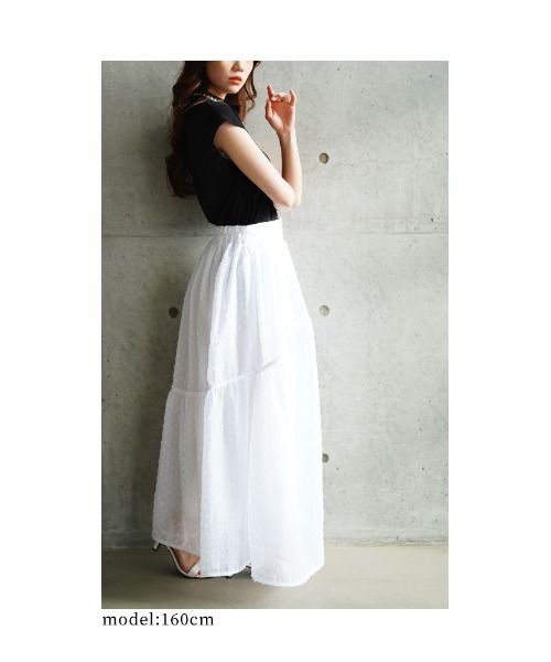 Sawa a la mode(サワアラモード)の「レディなリボン付きギャザーフレアスカート(スカート・レディース・オフホワイト/ブラック・FREE)」の12枚目の写真