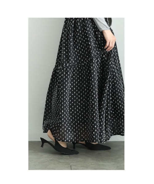 Sawa a la mode(サワアラモード)の「レディなリボン付きギャザーフレアスカート(スカート・レディース・オフホワイト/ブラック・FREE)」の18枚目の写真