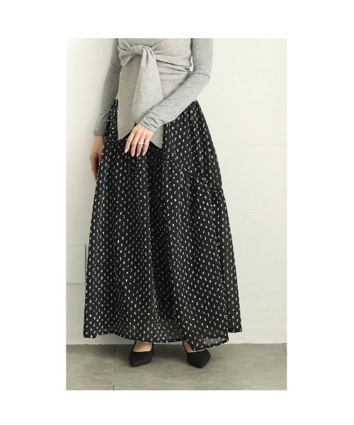 Sawa a la mode(サワアラモード)の「レディなリボン付きギャザーフレアスカート(スカート・レディース・オフホワイト/ブラック・FREE)」の19枚目の写真