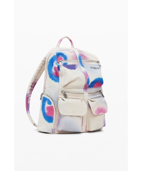 デシグアル　リュック　ショルダーバッグ　マルチポケット　白　Desigual Voyager マルチポジション マキシバックパック（バックパック