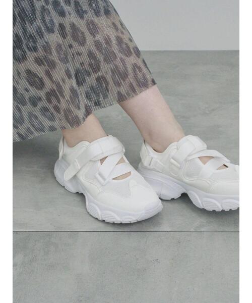 Samansa Mos2 blue(サマンサモスモスブルー)の「【軽量】クロスベルトスニーカーサンダル(ドレスシューズ・レディース・ブラック/シルバー/オフホワイト・L/M)」の9枚目の写真