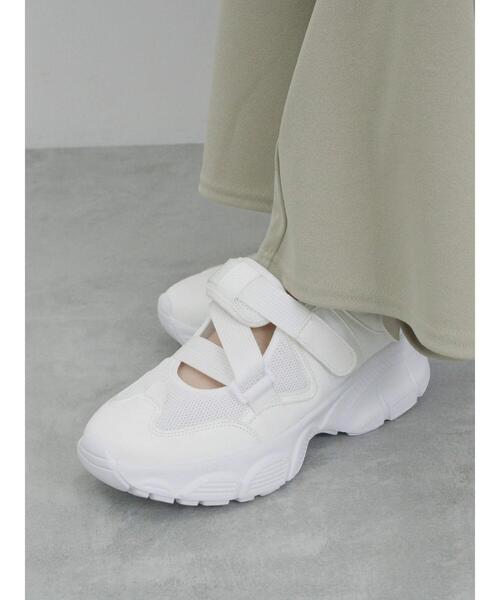 Samansa Mos2 blue(サマンサモスモスブルー)の「【軽量】クロスベルトスニーカーサンダル(ドレスシューズ・レディース・ブラック/シルバー/オフホワイト・L/M)」の10枚目の写真