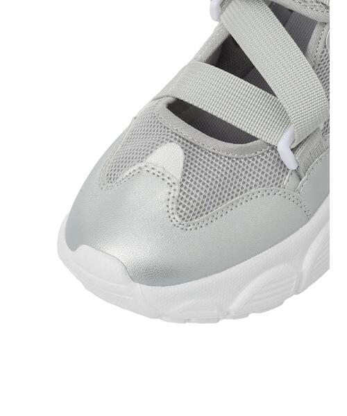 Samansa Mos2 blue(サマンサモスモスブルー)の「【軽量】クロスベルトスニーカーサンダル(ドレスシューズ・レディース・ブラック/シルバー/オフホワイト・L/M)」の6枚目の写真