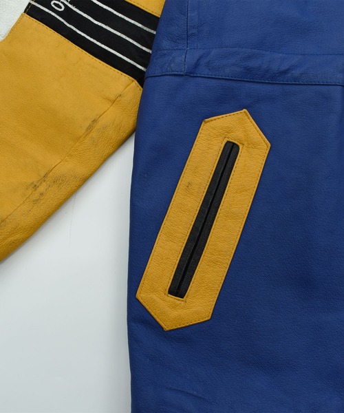 VINTAGE（ヴィンテージ）の「【ヴィンテージ古着】90's MICHAEL HOBAN WHEREMI “Rugby football” レザージャケット（その他アウター・メンズ・ブルー・SMALL）」の16枚目の写真