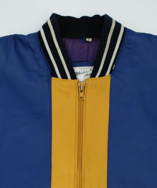 VINTAGE（ヴィンテージ）の「【ヴィンテージ古着】90's MICHAEL HOBAN WHEREMI “Rugby football” レザージャケット（その他アウター・メンズ・ブルー・SMALL）」の15枚目の写真