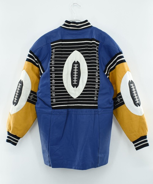 VINTAGE（ヴィンテージ）の「【ヴィンテージ古着】90's MICHAEL HOBAN WHEREMI “Rugby football” レザージャケット（その他アウター・メンズ・ブルー・SMALL）」の18枚目の写真