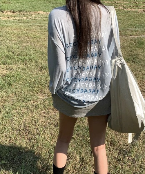 LETee(レティー)の「シアータイプ バックロゴプリントトップス(Tシャツ/カットソー・レディース・ピンク/ブルー/グリーン/ホワイト・FREE)」の13枚目の写真