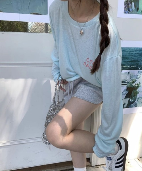 LETee(レティー)の「シアータイプ バックロゴプリントトップス(Tシャツ/カットソー・レディース・ピンク/ブルー/グリーン/ホワイト・FREE)」の20枚目の写真