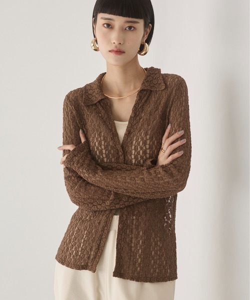 ANGIE（アンジー）の「カット レース シャツ（シャツ/ブラウス・レディース・ブラウン/アイボリー/ブラック・FREE）」の3枚目の写真