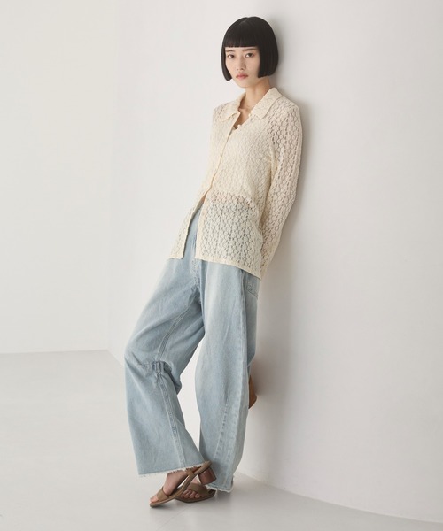 ANGIE（アンジー）の「カット レース シャツ（シャツ/ブラウス・レディース・ブラウン/アイボリー/ブラック・FREE）」の5枚目の写真