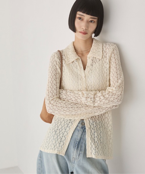 ANGIE（アンジー）の「カット レース シャツ（シャツ/ブラウス・レディース・ブラウン/アイボリー/ブラック・FREE）」の14枚目の写真