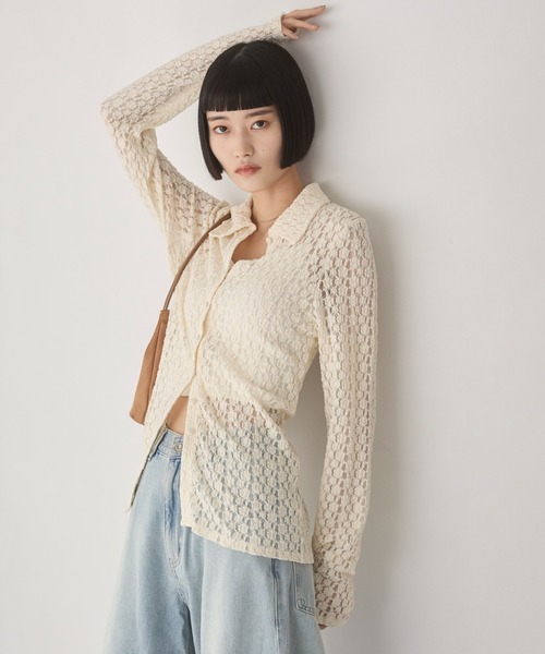 ANGIE（アンジー）の「カット レース シャツ（シャツ/ブラウス・レディース・ブラウン/アイボリー/ブラック・FREE）」の16枚目の写真