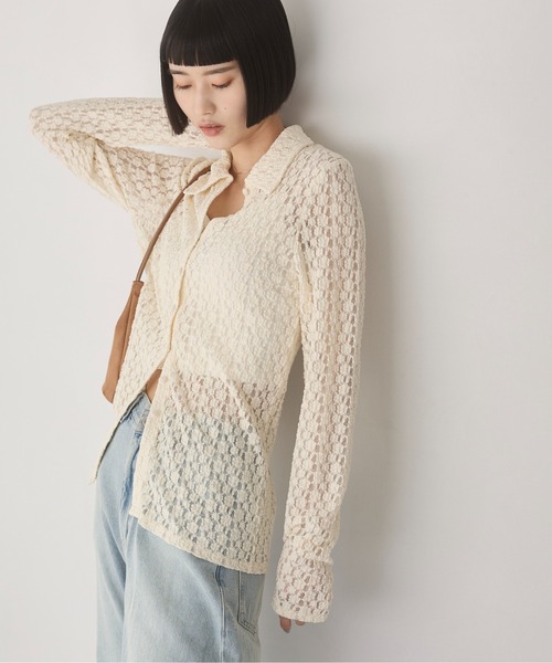 ANGIE（アンジー）の「カット レース シャツ（シャツ/ブラウス・レディース・ブラウン/アイボリー/ブラック・FREE）」の17枚目の写真