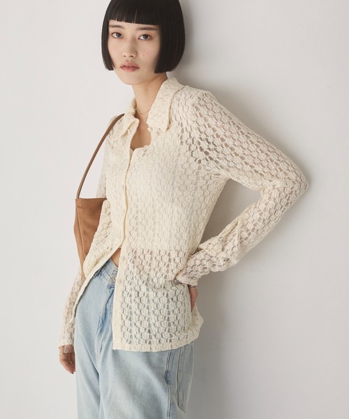 ANGIE（アンジー）の「カット レース シャツ（シャツ/ブラウス・レディース・ブラウン/アイボリー/ブラック・FREE）」の18枚目の写真