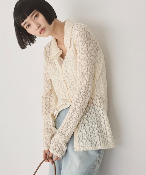 ANGIE（アンジー）の「カット レース シャツ（シャツ/ブラウス・レディース・ブラウン/アイボリー/ブラック・FREE）」の19枚目の写真