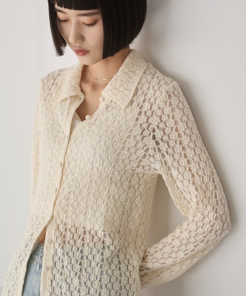 ANGIE（アンジー）の「カット レース シャツ（シャツ/ブラウス・レディース・ブラウン/アイボリー/ブラック・FREE）」の21枚目の写真