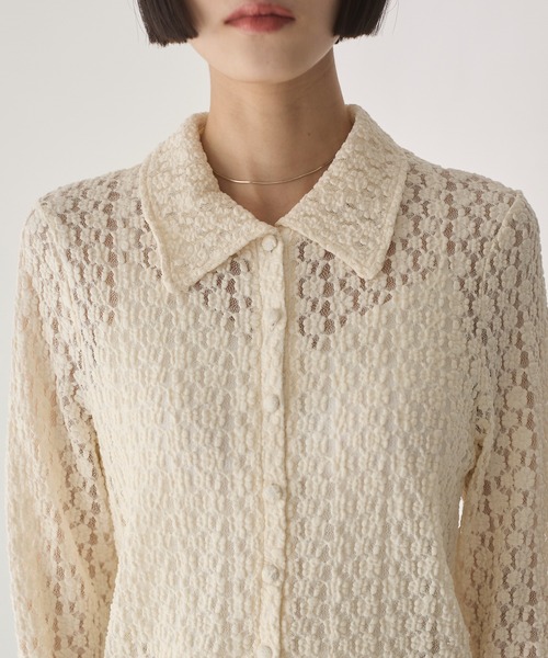 ANGIE（アンジー）の「カット レース シャツ（シャツ/ブラウス・レディース・ブラウン/アイボリー/ブラック・FREE）」の8枚目の写真