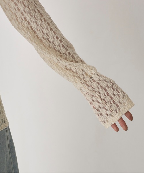 ANGIE（アンジー）の「カット レース シャツ（シャツ/ブラウス・レディース・ブラウン/アイボリー/ブラック・FREE）」の9枚目の写真