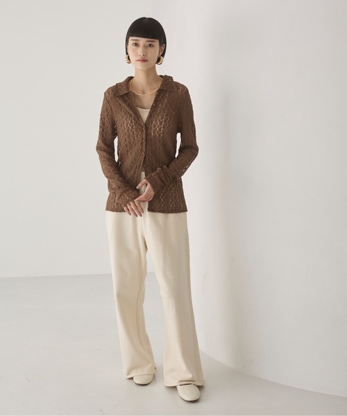 ANGIE（アンジー）の「カット レース シャツ（シャツ/ブラウス・レディース・ブラウン/アイボリー/ブラック・FREE）」の6枚目の写真