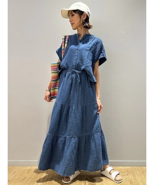 GAP(ギャップ)の「クリンクルガーゼデニム ティアード マキシスカート(スカート・レディース・インディゴブルー・M/S/XS/L/XXS)」の8枚目の写真
