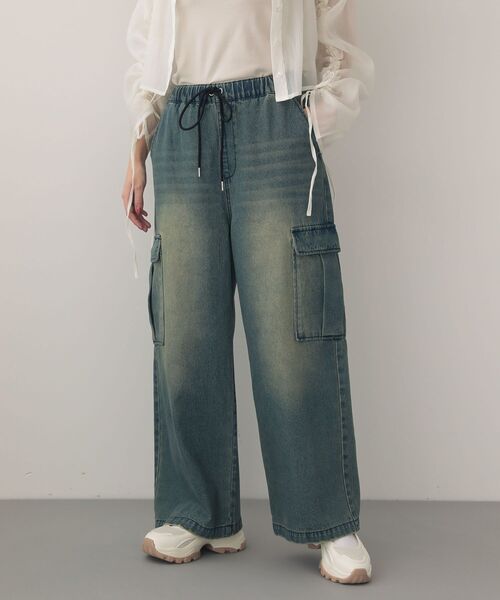 EGOIST（エゴイスト）の「EGOISTブリーチデニムカーゴパンツ（カーゴパンツ・レディース・インディゴブルー・FREE）」の16枚目の写真