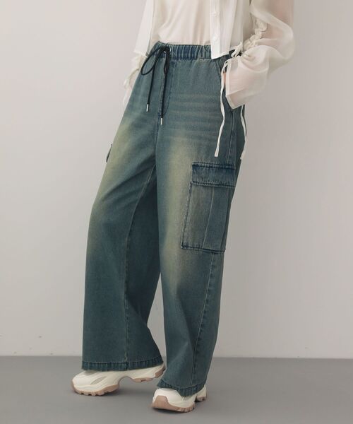 EGOIST（エゴイスト）の「EGOISTブリーチデニムカーゴパンツ（カーゴパンツ・レディース・インディゴブルー・FREE）」の18枚目の写真