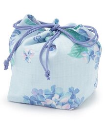 手毬フラワー柄・水彩紫陽花柄　巾着バッグ