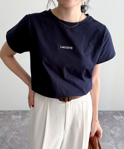 fredy emue(フレディエミュ)の「【LACOSTE/ラコステ】ロゴ入り半袖Tシャツ(Tシャツ/カットソー・レディース・ブラック/ネイビー/オフホワイト・38)」の3枚目の写真