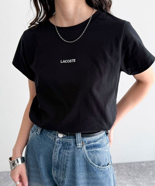 fredy emue(フレディエミュ)の「【LACOSTE/ラコステ】ロゴ入り半袖Tシャツ(Tシャツ/カットソー・レディース・ブラック/ネイビー/オフホワイト・38)」の2枚目の写真