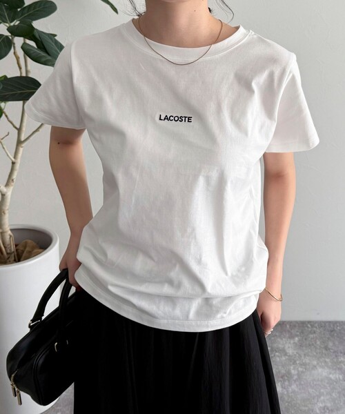 fredy emue(フレディエミュ)の「【LACOSTE/ラコステ】ロゴ入り半袖Tシャツ(Tシャツ/カットソー・レディース・ブラック/ネイビー/オフホワイト・38)」の4枚目の写真