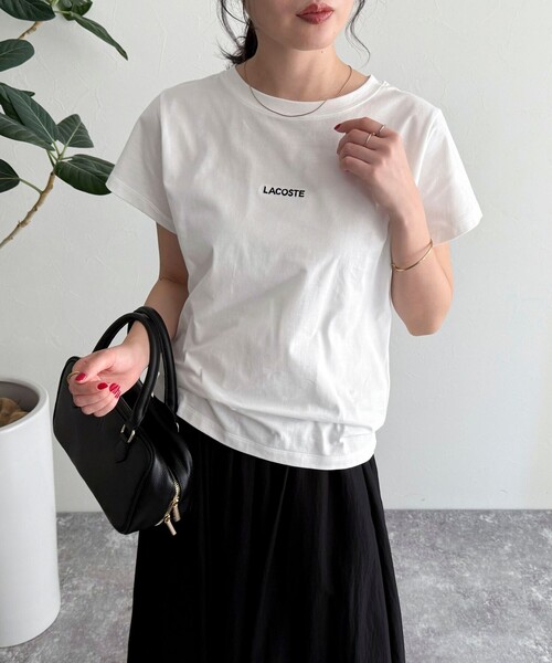 fredy emue(フレディエミュ)の「【LACOSTE/ラコステ】ロゴ入り半袖Tシャツ(Tシャツ/カットソー・レディース・ブラック/ネイビー/オフホワイト・38)」の6枚目の写真