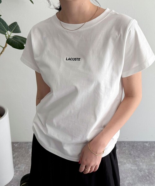 fredy emue(フレディエミュ)の「【LACOSTE/ラコステ】ロゴ入り半袖Tシャツ(Tシャツ/カットソー・レディース・ブラック/ネイビー/オフホワイト・38)」の7枚目の写真