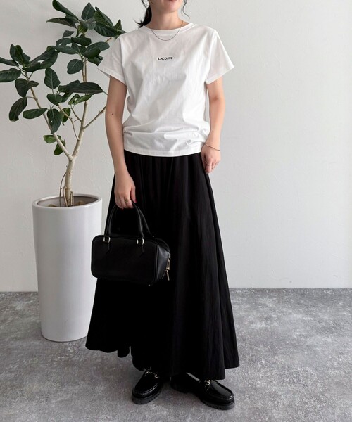 fredy emue(フレディエミュ)の「【LACOSTE/ラコステ】ロゴ入り半袖Tシャツ(Tシャツ/カットソー・レディース・ブラック/ネイビー/オフホワイト・38)」の13枚目の写真