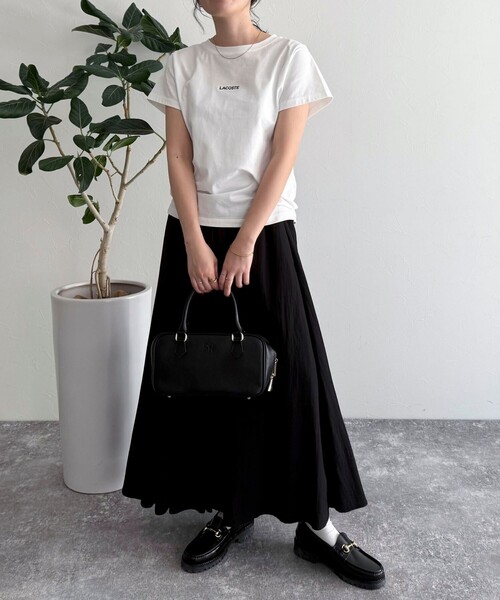 fredy emue(フレディエミュ)の「【LACOSTE/ラコステ】ロゴ入り半袖Tシャツ(Tシャツ/カットソー・レディース・ブラック/ネイビー/オフホワイト・38)」の15枚目の写真