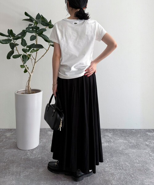 fredy emue(フレディエミュ)の「【LACOSTE/ラコステ】ロゴ入り半袖Tシャツ(Tシャツ/カットソー・レディース・ブラック/ネイビー/オフホワイト・38)」の17枚目の写真