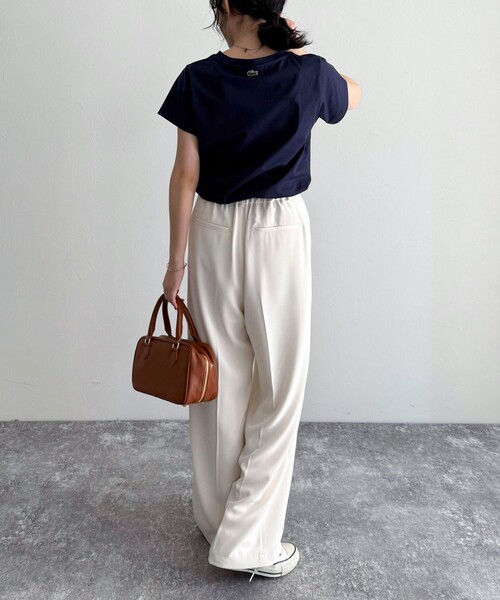 fredy emue(フレディエミュ)の「【LACOSTE/ラコステ】ロゴ入り半袖Tシャツ(Tシャツ/カットソー・レディース・ブラック/ネイビー/オフホワイト・38)」の22枚目の写真