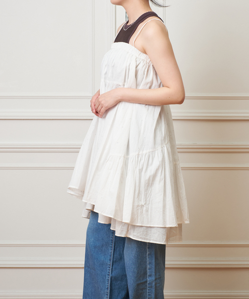 セール】IENA LA BOUCLE コットンオーガンザエンブロイダリー