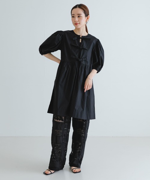 セール】GANNI Cotton Poplin Mini Dress（ワンピース）｜GANNI