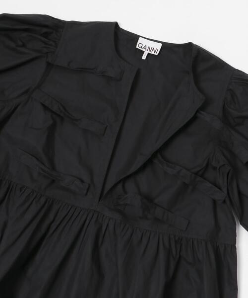 GANNI(ガニー)の「GANNI Cotton Poplin Mini Dress(ワンピース・レディース・ブラック・36)」の11枚目の写真