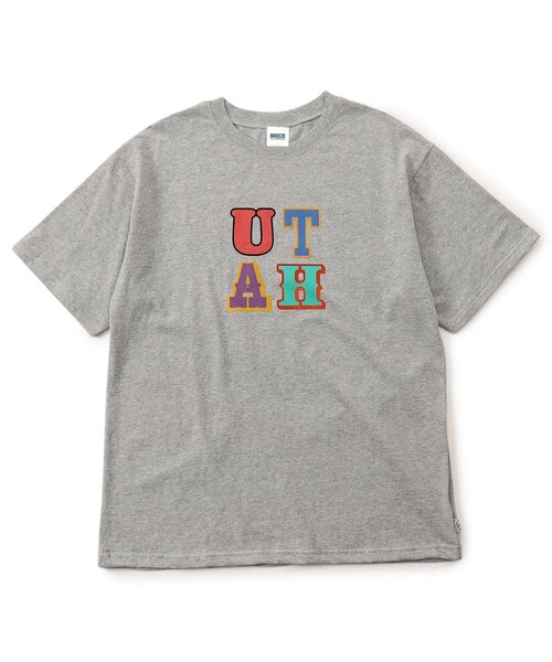 BREEZE(ブリーズ)の「WEB限定【リンク】ロゴアップリケ半袖Tシャツ(オトナ)(Tシャツ/カットソー・レディース・レインボー/グレー/オフホワイト・LARGE/MEDIUM)」の1枚目の写真