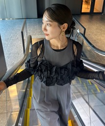 ANDRESD(AhXh)ruffled bustier pants dress / btrX`FpchX(pchX)